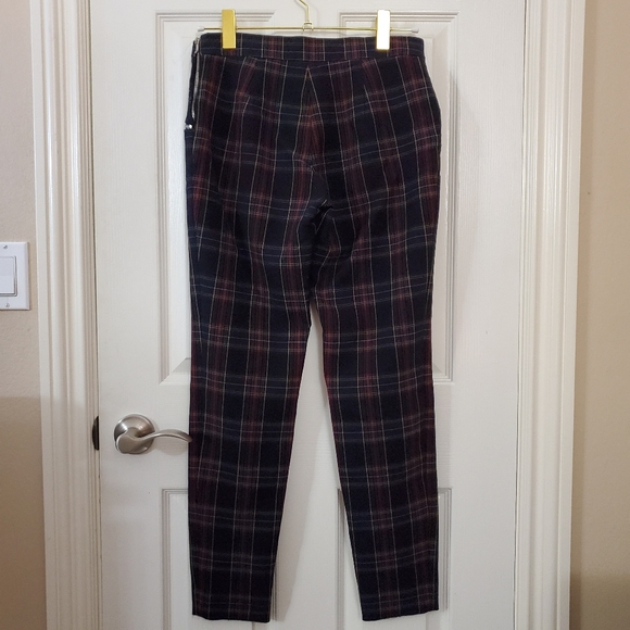 NWOT Zara Checkered Skinny Trousers with Zip - Picture 7 of 8